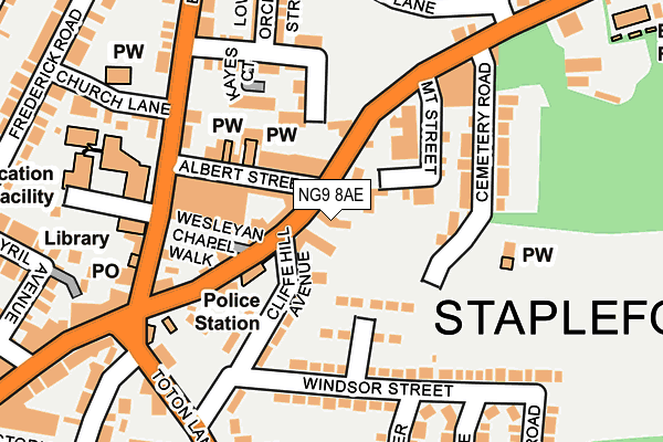 NG9 8AE map - OS OpenMap – Local (Ordnance Survey) NG9 8AE map - OS OpenMap – Local (Ordnance Survey)