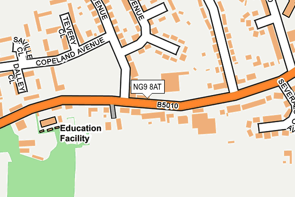 NG9 8AT map - OS OpenMap – Local (Ordnance Survey) NG9 8AT map - OS OpenMap – Local (Ordnance Survey)