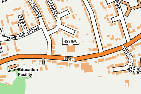 NG9 8AU map - OS OpenMap – Local (Ordnance Survey) NG9 8AU map - OS OpenMap – Local (Ordnance Survey)