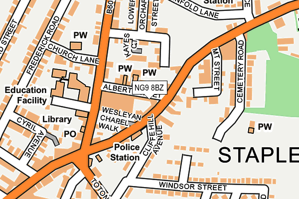NG9 8BZ map - OS OpenMap – Local (Ordnance Survey) NG9 8BZ map - OS OpenMap – Local (Ordnance Survey)