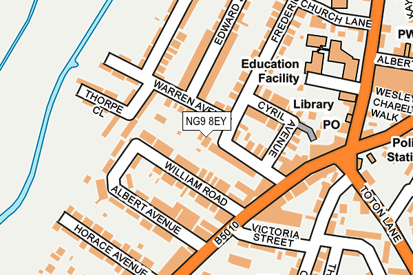 NG9 8EY map - OS OpenMap – Local (Ordnance Survey) NG9 8EY map - OS OpenMap – Local (Ordnance Survey)