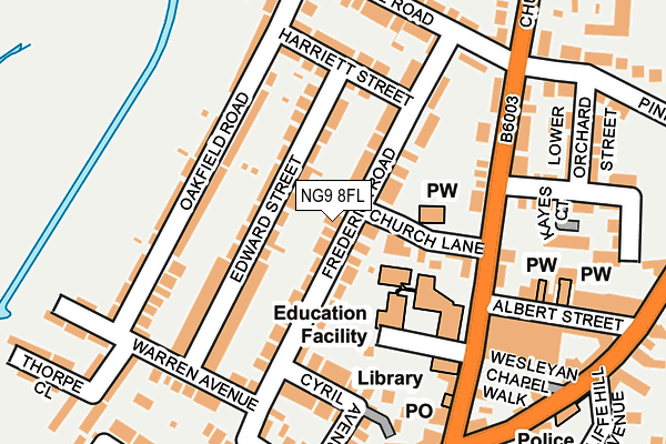 NG9 8FL map - OS OpenMap – Local (Ordnance Survey) NG9 8FL map - OS OpenMap – Local (Ordnance Survey)