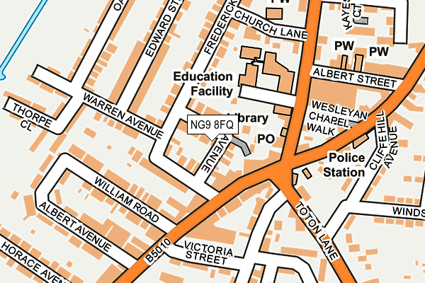 NG9 8FQ map - OS OpenMap – Local (Ordnance Survey) NG9 8FQ map - OS OpenMap – Local (Ordnance Survey)