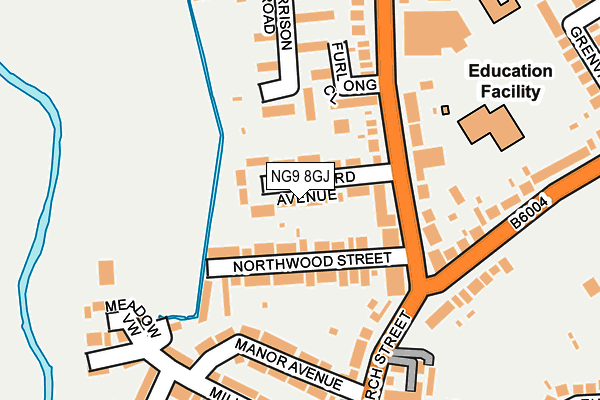NG9 8GJ map - OS OpenMap – Local (Ordnance Survey) NG9 8GJ map - OS OpenMap – Local (Ordnance Survey)
