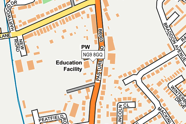 NG9 8GQ map - OS OpenMap – Local (Ordnance Survey) NG9 8GQ map - OS OpenMap – Local (Ordnance Survey)