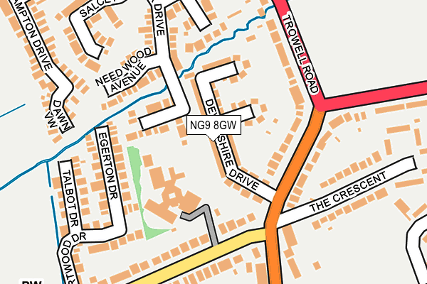 NG9 8GW map - OS OpenMap – Local (Ordnance Survey) NG9 8GW map - OS OpenMap – Local (Ordnance Survey)