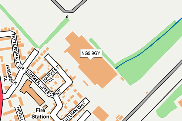 NG9 9GY map - OS OpenMap – Local (Ordnance Survey) NG9 9GY map - OS OpenMap – Local (Ordnance Survey)
