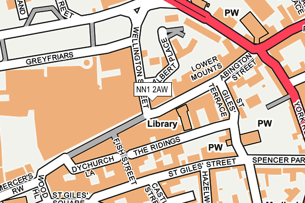 NN1 2AW map - OS OpenMap – Local (Ordnance Survey) NN1 2AW map - OS OpenMap – Local (Ordnance Survey)