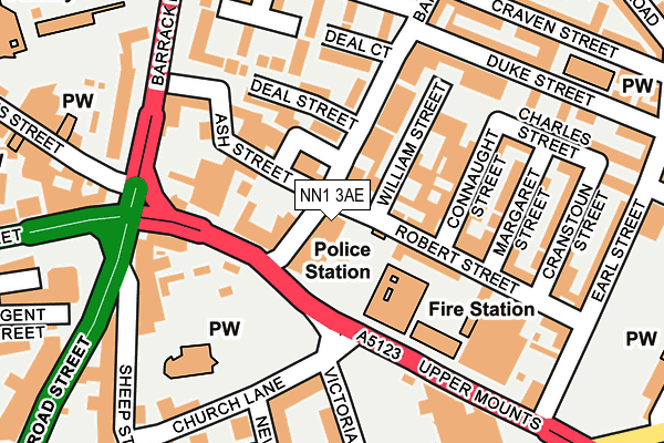 NN1 3AE map - OS OpenMap – Local (Ordnance Survey) NN1 3AE map - OS OpenMap – Local (Ordnance Survey)