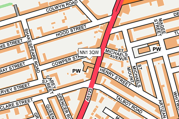 NN1 3QW map - OS OpenMap – Local (Ordnance Survey) NN1 3QW map - OS OpenMap – Local (Ordnance Survey)