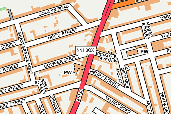 NN1 3QX map - OS OpenMap – Local (Ordnance Survey) NN1 3QX map - OS OpenMap – Local (Ordnance Survey)