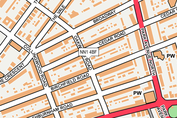 NN1 4BF map - OS OpenMap – Local (Ordnance Survey) NN1 4BF map - OS OpenMap – Local (Ordnance Survey)