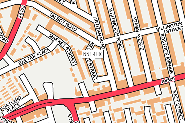 NN1 4HX map - OS OpenMap – Local (Ordnance Survey) NN1 4HX map - OS OpenMap – Local (Ordnance Survey)