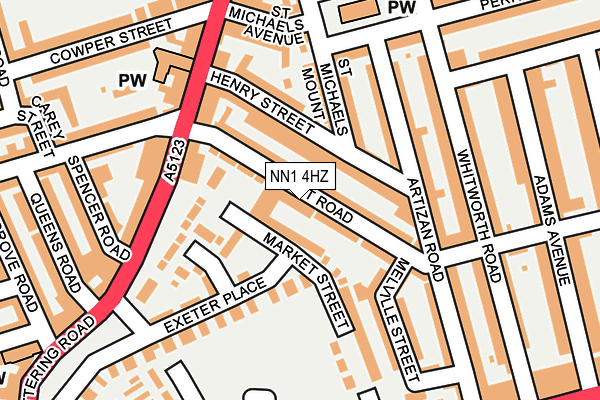 NN1 4HZ map - OS OpenMap – Local (Ordnance Survey)