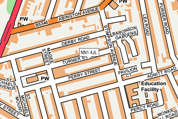 NN1 4JL map - OS OpenMap – Local (Ordnance Survey)