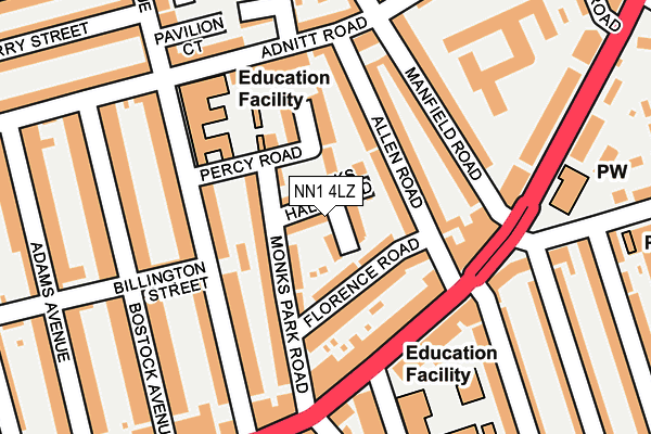 NN1 4LZ map - OS OpenMap – Local (Ordnance Survey) NN1 4LZ map - OS OpenMap – Local (Ordnance Survey)
