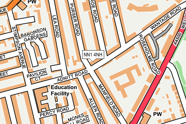NN1 4NH map - OS OpenMap – Local (Ordnance Survey) NN1 4NH map - OS OpenMap – Local (Ordnance Survey)