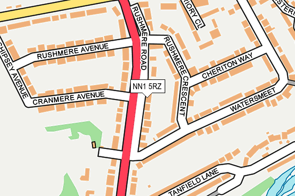 NN1 5RZ map - OS OpenMap – Local (Ordnance Survey) NN1 5RZ map - OS OpenMap – Local (Ordnance Survey)