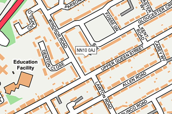 NN10 0AJ map - OS OpenMap – Local (Ordnance Survey)