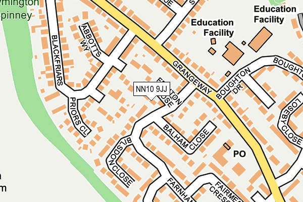 NN10 9JJ map - OS OpenMap – Local (Ordnance Survey)