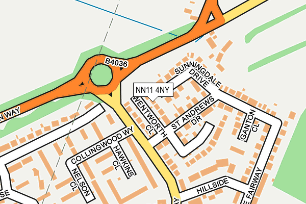 NN11 4NY map - OS OpenMap – Local (Ordnance Survey) NN11 4NY map - OS OpenMap – Local (Ordnance Survey)