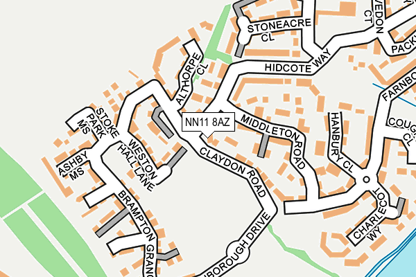 NN11 8AZ map - OS OpenMap – Local (Ordnance Survey) NN11 8AZ map - OS OpenMap – Local (Ordnance Survey)
