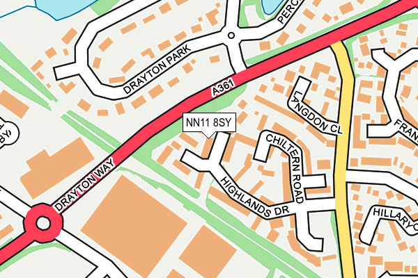 NN11 8SY map - OS OpenMap – Local (Ordnance Survey) NN11 8SY map - OS OpenMap – Local (Ordnance Survey)