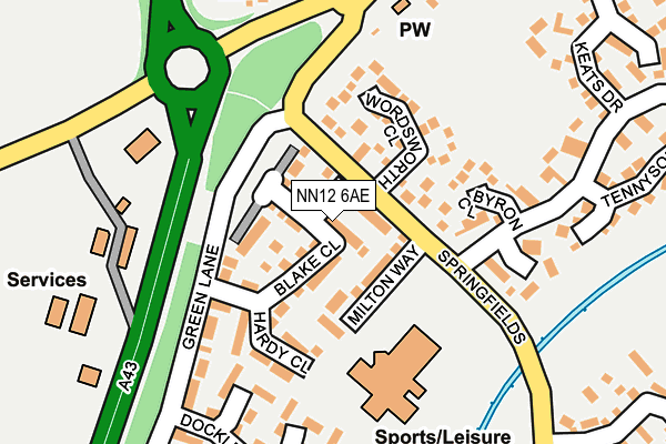 NN12 6AE map - OS OpenMap – Local (Ordnance Survey)
