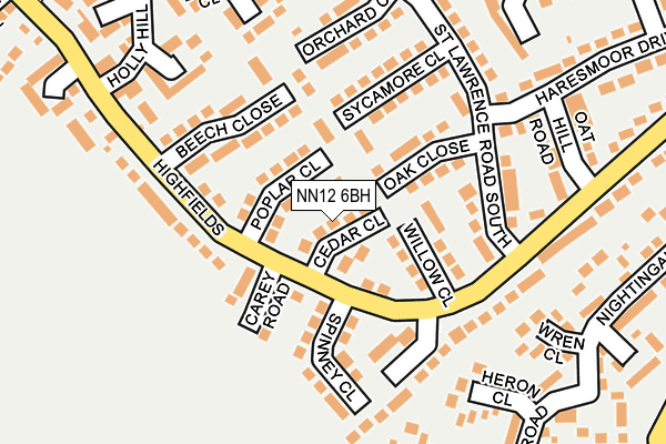 NN12 6BH map - OS OpenMap – Local (Ordnance Survey)