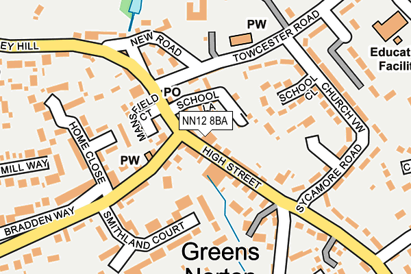 NN12 8BA map - OS OpenMap – Local (Ordnance Survey)