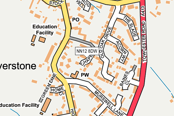 NN12 8DW map - OS OpenMap – Local (Ordnance Survey) NN12 8DW map - OS OpenMap – Local (Ordnance Survey)