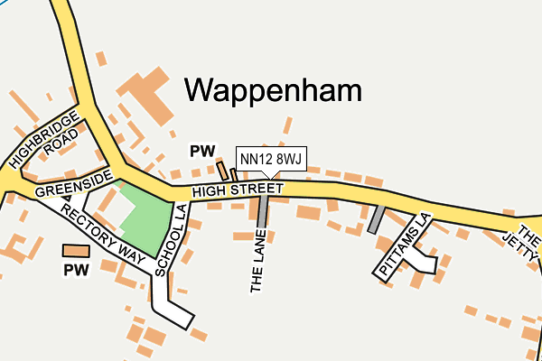 NN12 8WJ map - OS OpenMap – Local (Ordnance Survey)