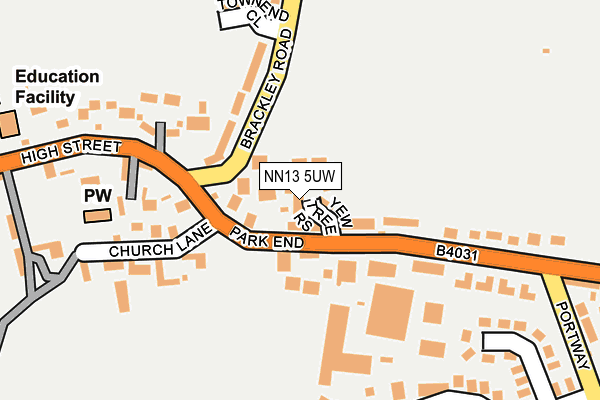 NN13 5UW map - OS OpenMap – Local (Ordnance Survey) NN13 5UW map - OS OpenMap – Local (Ordnance Survey)