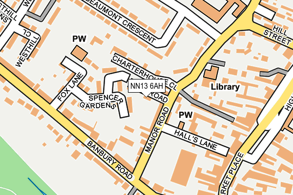 NN13 6AH map - OS OpenMap – Local (Ordnance Survey)