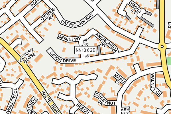 NN13 6GE map - OS OpenMap – Local (Ordnance Survey)