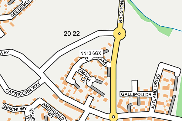 NN13 6GX map - OS OpenMap – Local (Ordnance Survey)