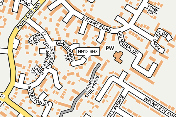 NN13 6HX map - OS OpenMap – Local (Ordnance Survey)