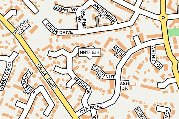NN13 6JH map - OS OpenMap – Local (Ordnance Survey) NN13 6JH map - OS OpenMap – Local (Ordnance Survey)