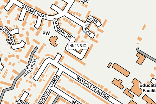 NN13 6JQ map - OS OpenMap – Local (Ordnance Survey) NN13 6JQ map - OS OpenMap – Local (Ordnance Survey)