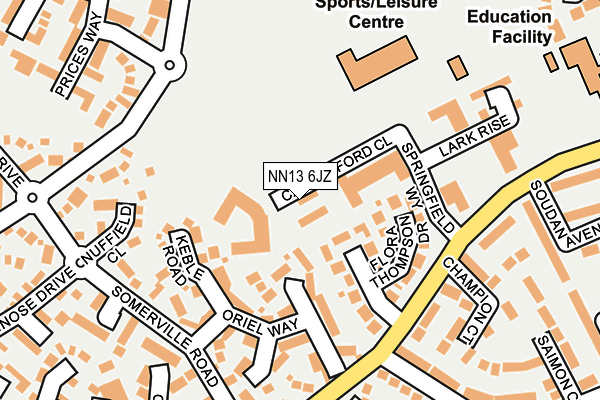NN13 6JZ map - OS OpenMap – Local (Ordnance Survey) NN13 6JZ map - OS OpenMap – Local (Ordnance Survey)