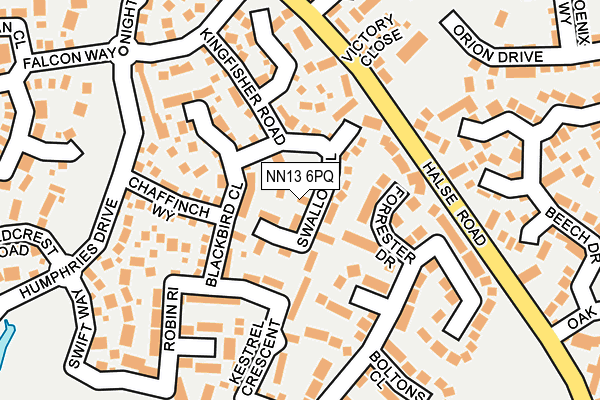 NN13 6PQ map - OS OpenMap – Local (Ordnance Survey) NN13 6PQ map - OS OpenMap – Local (Ordnance Survey)