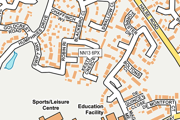 NN13 6PX map - OS OpenMap – Local (Ordnance Survey) NN13 6PX map - OS OpenMap – Local (Ordnance Survey)
