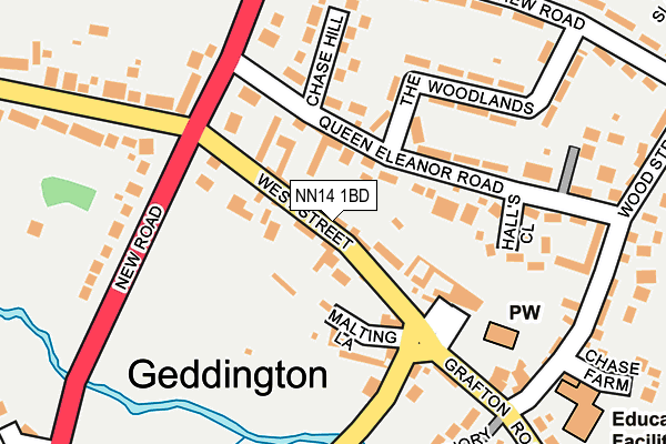 NN14 1BD map - OS OpenMap – Local (Ordnance Survey) NN14 1BD map - OS OpenMap – Local (Ordnance Survey)