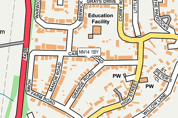 NN14 1BY map - OS OpenMap – Local (Ordnance Survey)