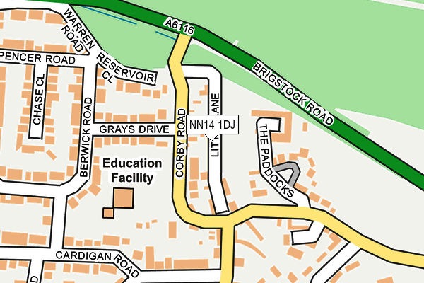 NN14 1DJ map - OS OpenMap – Local (Ordnance Survey)