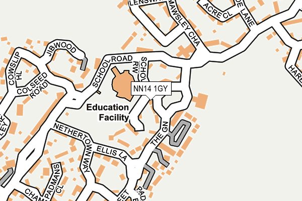 NN14 1GY map - OS OpenMap – Local (Ordnance Survey)