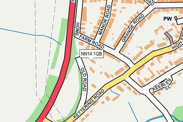 NN14 1QB map - OS OpenMap – Local (Ordnance Survey) NN14 1QB map - OS OpenMap – Local (Ordnance Survey)