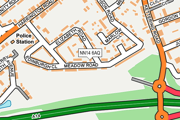 NN14 6AQ map - OS OpenMap – Local (Ordnance Survey)