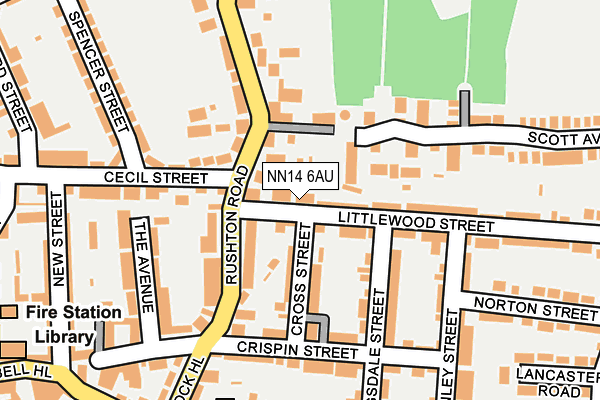 NN14 6AU map - OS OpenMap – Local (Ordnance Survey)