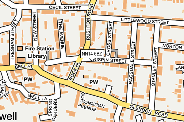 NN14 6BZ map - OS OpenMap – Local (Ordnance Survey)